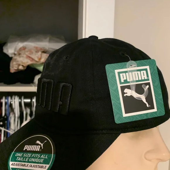 All black puma hat - Picture 2 of 2